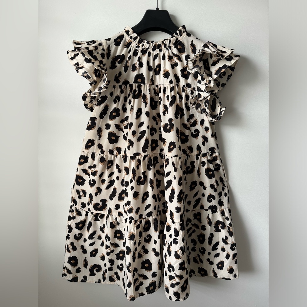 JODIFL Ruffled Teired Dress, Printed, Size Small